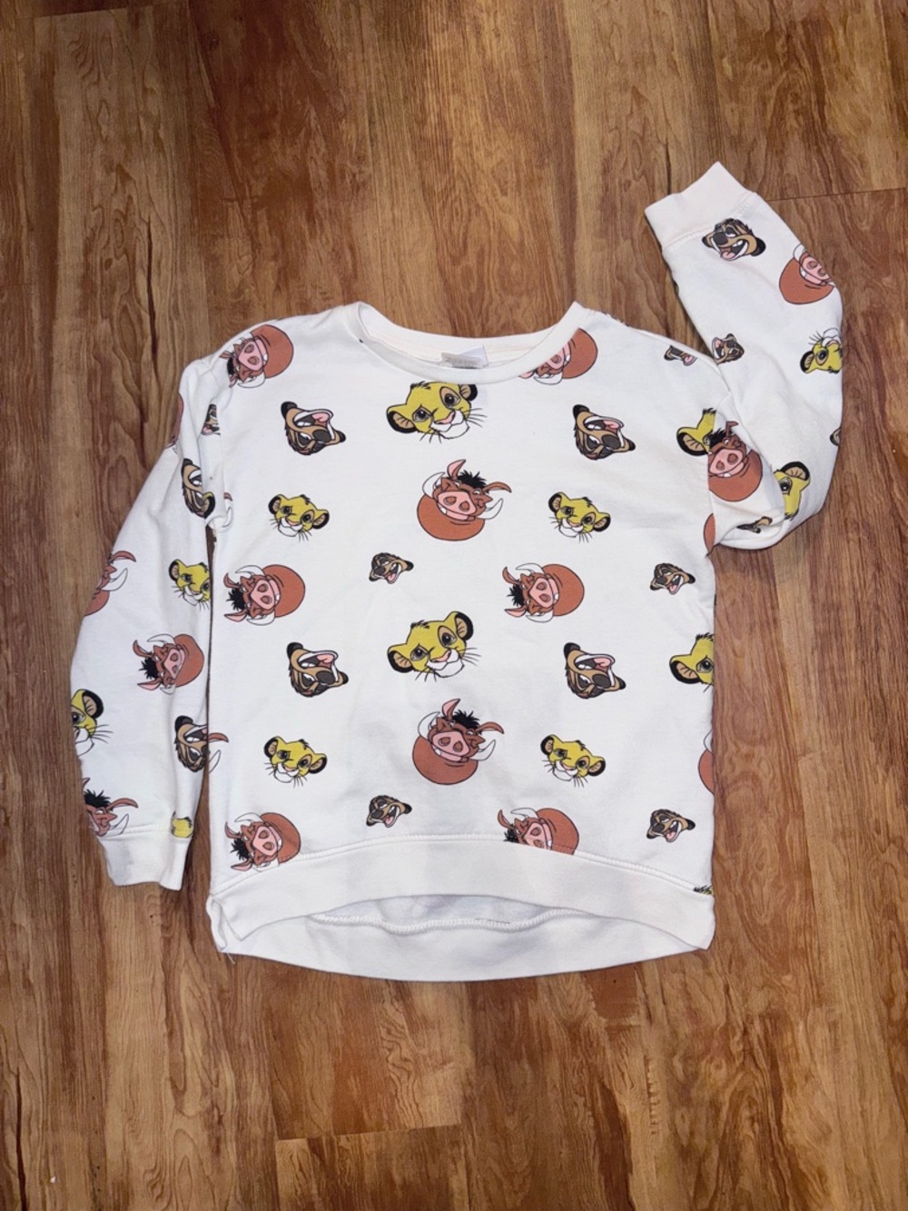 Disney The Lion King Kids Size Large 10/12 long sleeve sweatshirt Simba Timon Pe
